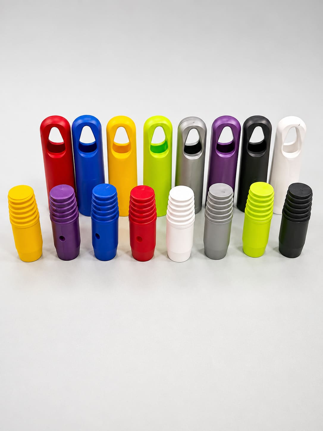 Metal handles powder-coated in a full range of colors